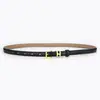 Cinturón Fino de Piel Genuina para Mujer Simple Versátil Hebilla Metálica Cuadrada Pequeña Cinturón Pequeño con Jeans Vestido Accesorios de Moda Cinturón