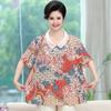 Tamanho Extra Grande 8XL mãe gorda verão manga curta meia-idade e idosos plus size Jaqueta Conjunto de calças cropped finas femininas 200kg