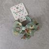 Vintage Doce Cabeça de Bebê Corda Menina Pequena Verde Floral Mini Pequeno Laço Anel de Cabelo Corda de Cabelo Borracha Tendão Headwear