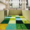 Alfombrilla de cocina de cuero pintada al óleo, engrosada, impermeable, ecológica, sin olor, antideslizante, fácil de mantener, alfombra con forma personalizada