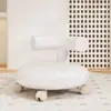 Nuevo Taburete Bajo de Polea para el Hogar de Vellón de Cordero, Taburete Pequeño Universal para Belleza, Costura, Arte de Uñas, Taburete Giratorio para Cambiar Zapatos de Niños Pequeños