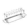 Estante Plegable de Acero Inoxidable para Asar Patas de Pollo con Bandeja Base Portátil, Sartén para Parrilla BBQ, Estante para Asar Carne