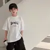 Camiseta de Manga Curta para Meninos Verão 2026 Nova Blusa da Moda para Crianças Maiores, Camisa de Meia-Manga para Meninos com Absorção de Umidade