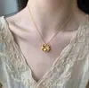 Nuevo Colgante Candado de Seguridad Pequeño de Filigrana en Lingote, Collar Giratorio, Nueva Cadena para Clavícula con Doble Cara de Lingote de la Fortuna Estilo Chino