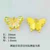 Pingente de acessório de borboleta, peças de joia de liga de esmalte de borboleta perfurada de furo único, brinco, pulseira, colar DIY atacado