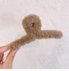 Pinza para el pelo rectangular de felpa grande y colorida para la parte posterior de la cabeza para mujer, elegante y suave, con forma de tiburón