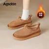 Botas de Nieve de Suela Gruesa August Lion para Mujer 2026 Nuevas de Invierno Slip-On Exteriores del Noreste Cómodas Zapatos de Algodón con Forro de Felpa