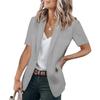 Moda Femenina Verano 2026 Transfronteriza Elegante Blazer Holgado Estilo Europeo y Americano Chaqueta Lisa de Manga Corta para Mujer