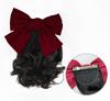 Peluca para niños cola de caballo corta volumen rizado cola de caballo lazo nudo cola de caballo lindo accesorios para el cabello de princesa accesorios para la actuación cabello