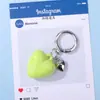 Macaron brillante regordete con forma de corazón, colgante para llavero, accesorio de moda DIY creativo para bolso, apertura, regalo pequeño, venta al por mayor