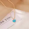 Amazon comercio exterior nueva moda collar con colgante de corazón multicolor estilo coreano elegante cadena para clavícula femenina joyería