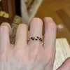 Anillo de Rama Hoja Espiga de Trigo Morado Brillante Suave Francés Nicho Exquisito Lujo Ligero Gama Alta Versátil Anillo de Dedo Abierto