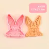Serie de Conejos Cortador de Galletas 3D Realista DIY Diseño de Presión Tridimensional Molde para Galletas Fondant Material de Grado Alimenticio