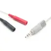 Cable de Fisioterapia Personalizado de Audio Macho de 3.5 Tres Niveles a Pin de Electrodo Recubierto 2.0 Línea de Accesorios para Masaje