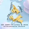 Colgante Charm de Plata Pura 999 Chapado en Oro para Collar Pulsera DIY Accesorios de Plata Joyería Estilo Chino Venta al por Mayor