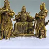 Latón Guan Gong Sentado Como Latón Guan Gong Guan Ping Zhou Cang Latón Como Dios de la Riqueza Wu Guan Erye Guan Gong Adornos