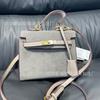 Bolso Kelly de Terciopelo Escarchado Retro Bolso de Platino de Terciopelo Nueva Moda Otoño e Invierno 2025 Bolso de Hombro Kellybag