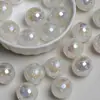 Cuentas Redondas de Queso Dingyi de 16 mm Luna Fría Resina Óptica Galvanizada Cuentas Sueltas con Agujero para Cadena de Teléfono Móvil DIY Accesorios para Abalorios