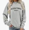 Sudadera con Cuello Redondo Estampada para Mujer Talla Europea Grande Holgada Versátil Mangas Largas Finas Carta de Suministro Transfronteriza de Amazon