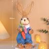 Paquete de material creativo hecho a mano de conejo de paja, decoración de estilo pastoral lindo, regalo de bricolaje, actividad de calentamiento transfronteriza para el hogar