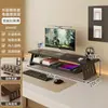 Soporte de monitor de computadora de madera para escritorio, soporte de monitor de escritorio, estante de soporte para pantalla, base elevada con soporte de carga