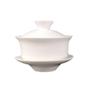 Taza cubierta de té kung fu de porcelana blanca, taza de té de tres tazones, colador de té, accesorios para juego de té, preparación de té tamaño grande, mediano y pequeño
