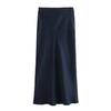 Roupa Feminina Transfronteiriça 2026 Estilo Europeu e Americano Fashionável Versátil Casual Simples Textura de Cetim de Seda Saia Midi para Mulheres F69798