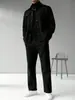 Moda Transfronteriza Europea y Americana Otoño e Invierno 2025 Versátil para el Trabajo Cardigan Chaqueta con Solapa Traje Pantalones Sueltos Traje de Manga Larga