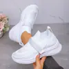 Transfronterizo Europeo y Americano Pedrería Suela Gruesa Con Cuentas Nuevo Velcro Moda Boca Profunda Mismo Estilo Centro Comercial Flyknit Casual Al Por Mayor Talla Grande