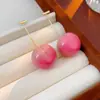 Pendientes de Resina con Degradado Rosa Melocotón, Estilo Dulce Femenino, Pendientes Personalizados, Pendientes Elegantes de Moda para Commuters de Celebridades de Internet para Mujeres