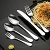 Cuchillo, tenedor y cuchara de mesa de acero inoxidable 304 engrosados para hotel, cuchillo y tenedor para bistec occidental, brillante como un espejo, cuchara y tenedor 1010