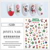 Novos adesivos de manicure de Natal alce floco de neve branco Papai Noel Feriado desenho animado adesivos de unha flor com adesivo