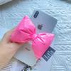 Ins Lazo de Cuero Soporte Airbag para Teléfono Móvil Estéreo Macaron Color Sólido Lazo de Peluche Soporte de Escritorio Venta al por Mayor