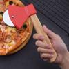 Mango de Madera Acero Inoxidable Hacha Cuchillo Tipo Rueda para Pizza Cuchillo para Hornear Utensilio de Cocina Gadget Rueda Sencilla Cortador de PIZZA