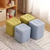 Taburete Pequeño Hogar Taburete Bajo Sala de Estar Taburete para Sofá Taburete Cuadrado Madera Maciza Asiento Suave Banco Sencillo para Cambiar Zapatos Niños Taburete Cuadrado