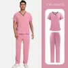 Amazon Ropa de Manga Corta para Lavado de Manos en Quirófano Tops para Mujer Camiseta Corta Ropa de Trabajo Enfermera Cirujano Bata de Aislamiento Ropa de Trabajo