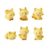 Paisagem em Miniatura Raposa Amarela Fofa Figura Decorativa DIY Acessório Decoração de Mesa Carro Casa Pequeno Ornamento