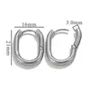 Aretes de tuerca de acero de titanio de moda europea y americana para hombre y mujer, acero inoxidable 304, aretes en forma de U, diseño ovalado vintage, temperamento