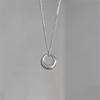 Collar de Anillo Geométrico Pequeño para Mujer Estilo Frío Ins Estilo Coreano Simple Elegante Colgante de Círculo Cadena Clavicular 2023 Nuevo Estilo