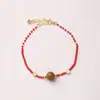 Abalorios de Fragancia Armonía de Cinco Elementos Pulsera de Vidrio Rojo Joyería con Abalorios para Mujeres Plata S925 Medicina Tradicional China Pulsera de Hilo Rojo Venta al por Mayor