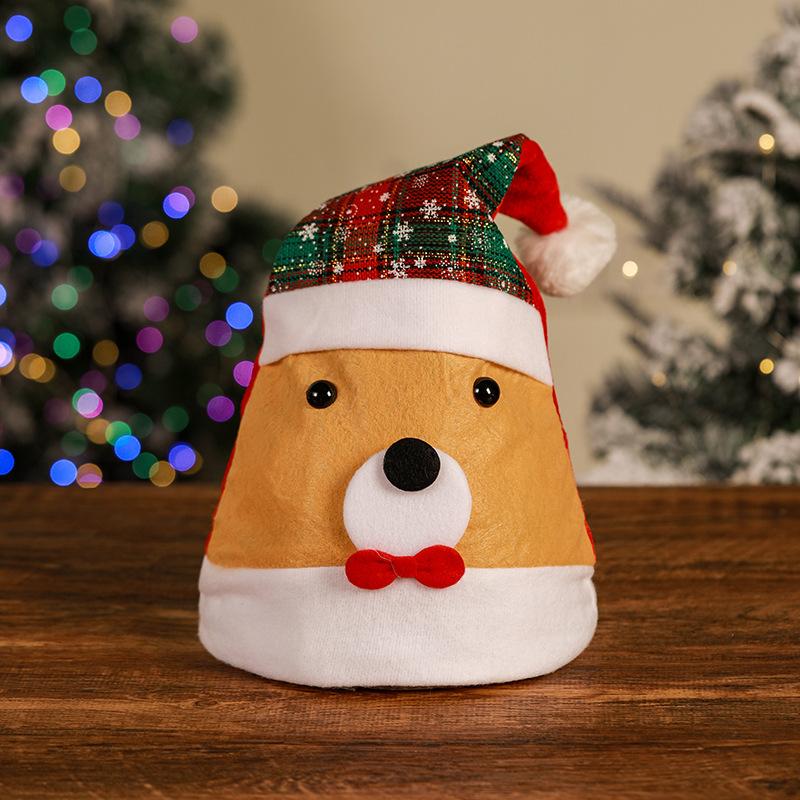 SDM-84红绿格子小熊帽