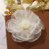 Acessórios de Cabelo de Princesa Estilo Coreano Versátil Flores de Organza com Borda Queimada Presilhas de Cabelo DIY Faixas de Cabelo Ornamentos de Cabelo Femininos Corsage Acessórios para Roupas