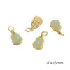 Abanico de Aceite Gotas Arena Dorada de Cobre con Colgante de Cacahuete de Vidrio Pulsera de Hebilla Ping An Hecha a Mano Colgante de Collar