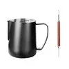 Nibu Acero Inoxidable 304 Taza para Espumar Leche para Arte Latte Olla para Espumar Leche Taza Puntiaguda Utensilio de Café Tanque de Leche Tanque para Arte Latte con Escala