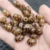 10*14mm cor de café contas de três olhos contas de jade contas com figura de dente de tigre verde contas de arroz lezi estrada