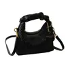 Bolsa Feminina de Design de Nicho Popular Transfronteiriça Bolsa de Mão Plissada com Padrão de Pedra Nova Moda Texturizada Bolsa Quadrada Pequena de Ombro