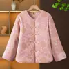 Roupas de inverno para mulheres de meia-idade e idosas, jaqueta leve acolchoada de algodão, casaco de algodão quente, novo estilo nacional chinês, casaco de algodão de inverno para mães