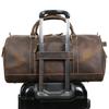 Marent Bolsa de viagem masculina de couro genuíno Advanced Sense Bolsa de viagem portátil de grande capacidade Crazy Horse Bolsa de bagagem retrô de couro para homens