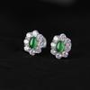 Pendientes de plata de ley Yilu S925 con diseño vintage de jade, ligeros y lujosos, con forma de huevo de girasol, de alta calidad y combinables.