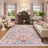 Alfombra con estampado floral vintage para la sala de estar, gruesa y resistente a la suciedad, adecuada para uso doméstico en dormitorios y pasillos, antideslizante, lavable a máquina, disponible para venta al por mayor